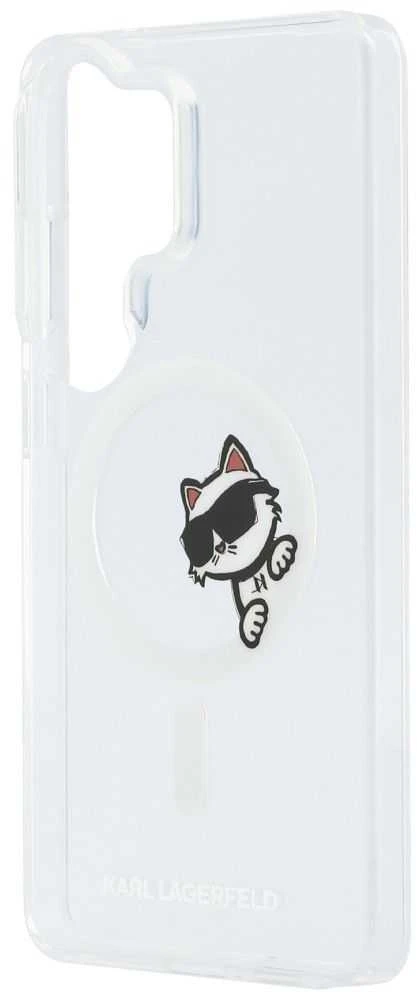 Karl Lagerfeld IML Choupette Peekaboo Logo Magnetic dėklas skirtas Apple iPhone Samsung Galaxy S26 Ultra skaidrus