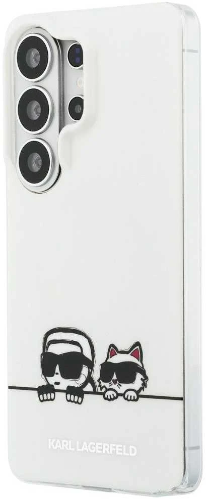 Karl Lagerfeld IML K&CH Peekaboo Logo Magnetic dėklas skirtas Apple iPhone Samsung Galaxy S26 Ultra baltos spalvos