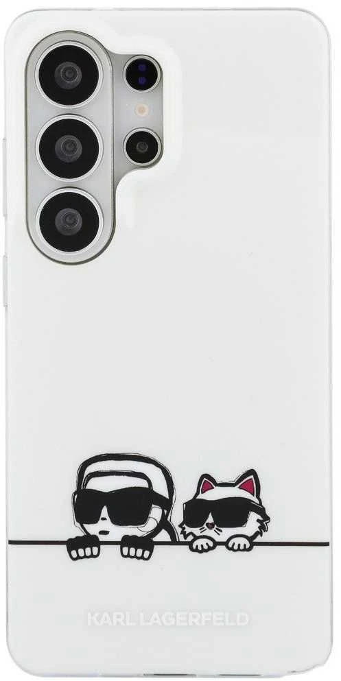 Karl Lagerfeld IML K&CH Peekaboo Logo Magnetic dėklas skirtas Apple iPhone Samsung Galaxy S26 Ultra baltos spalvos