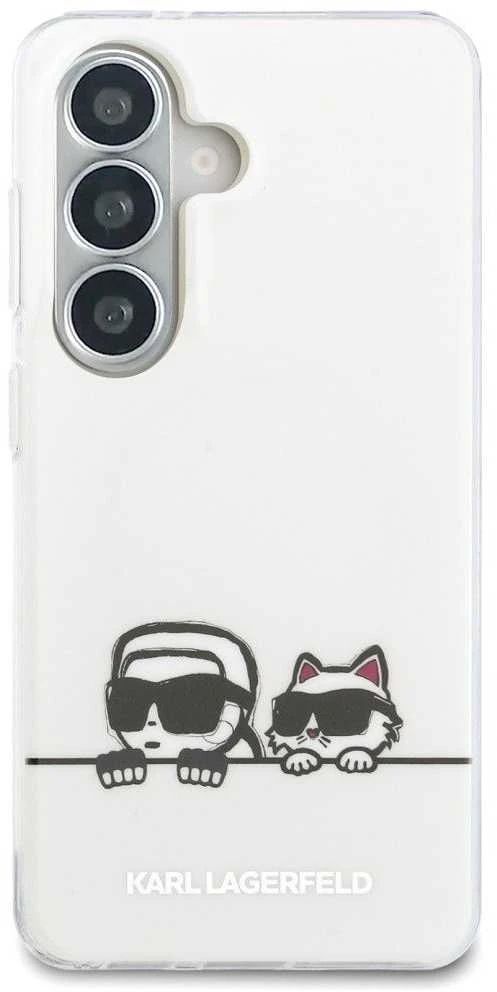 Karl Lagerfeld IML K&CH Peekaboo Logo Magnetic dėklas skirtas Apple iPhone Samsung Galaxy S26 baltos spalvos