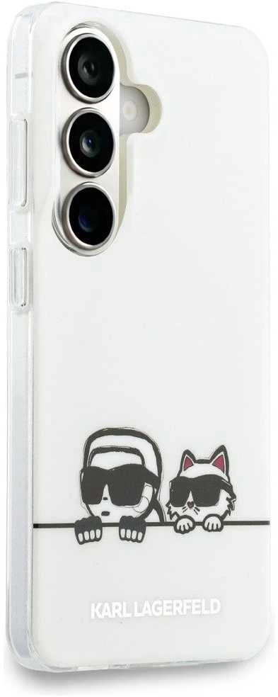 Karl Lagerfeld IML K&CH Peekaboo Logo Magnetic dėklas skirtas Apple iPhone Samsung Galaxy S26 baltos spalvos