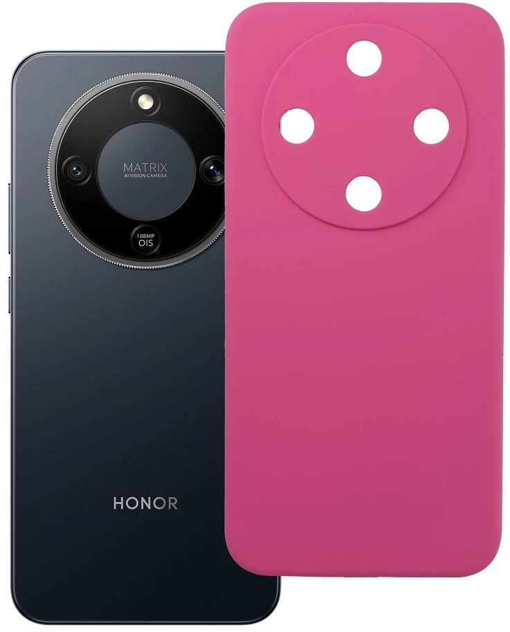 Oem dėklas, skirtas „Honor Magic 8 LITE“ silikoninis 2 mm (kameros apsauga) rožinė