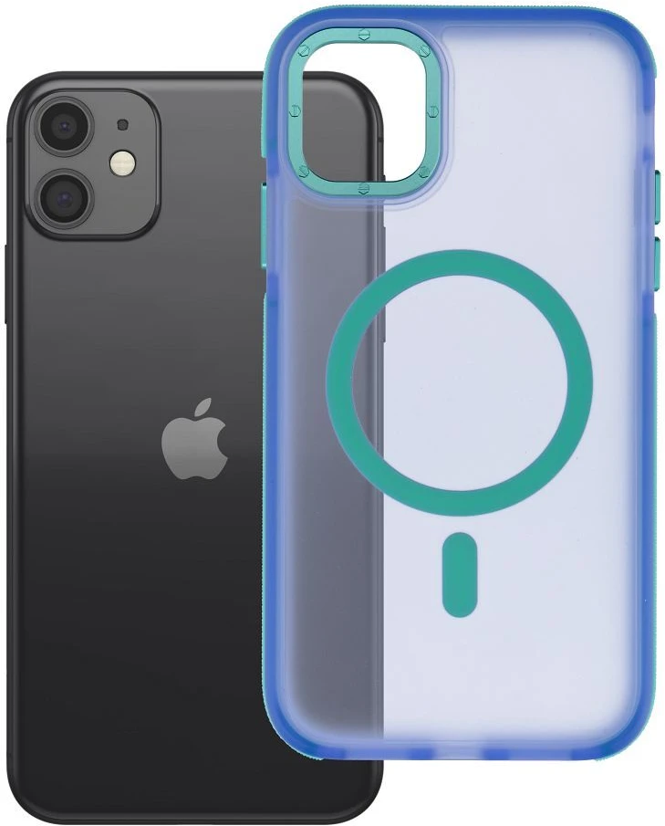 iPhone 11 dėklas Forcell F-Protect Vivid Premium, suderinamas su MagSafe, mėlynas
