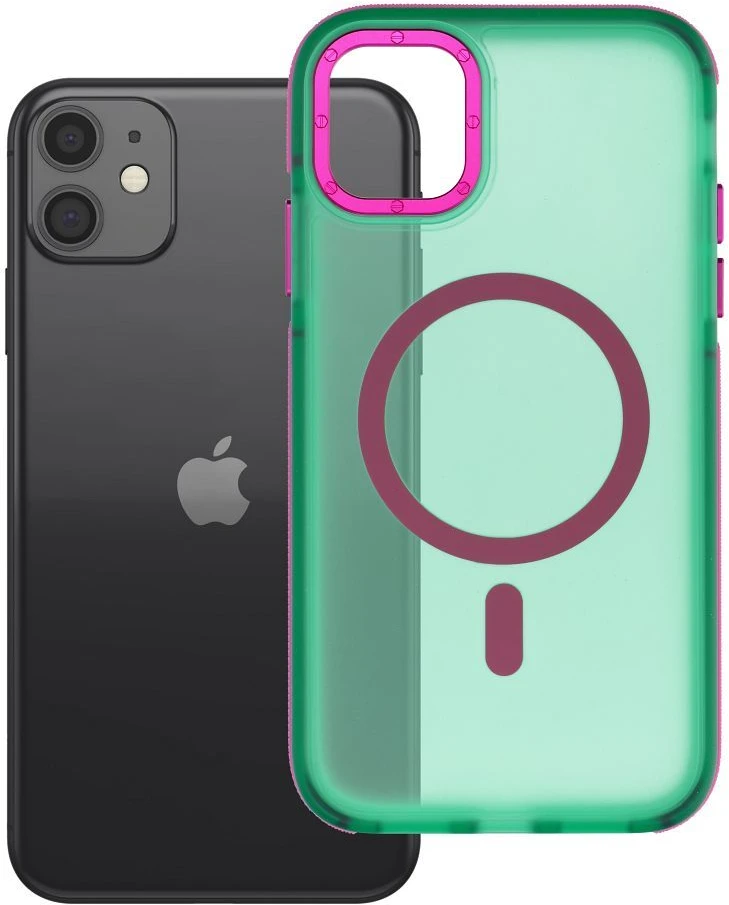 Dėklas iPhone 11 Forcell F-Protect Vivid Premium, suderinamas su MagSafe, žalias