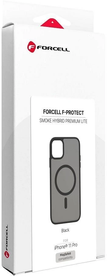 iPhone 11 Pro dėklas Forcell F-Protect Smoke Hybrid Premium Lite, suderinamas su MagSafe, juodas