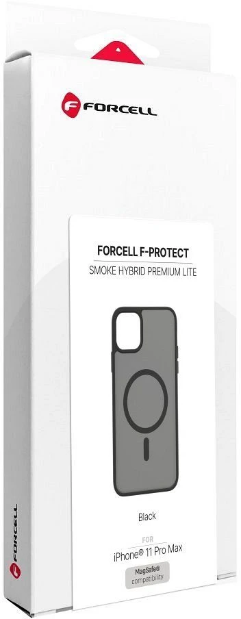 Dėklas iPhone 11 Pro Max Forcell F-Protect Smoke Hybrid Premium Lite, suderinamas su MagSafe, juodas