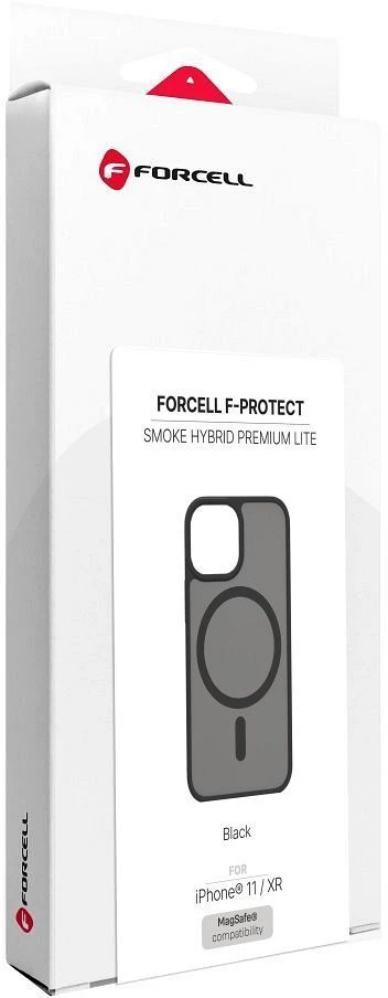 Dėklas iPhone 11 / XR Forcell F-Protect Smoke Hybrid Premium Lite, suderinamas su MagSafe, juodas
