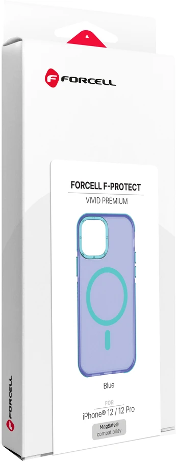 iPhone 12 / 12 Pro dėklas Forcell F-Protect Vivid Premium, suderinamas su MagSafe, mėlynas
