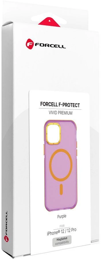 Dėklas iPhone 12 / 12 Pro Forcell F-Protect Vivid Premium, suderinamas su MagSafe, violetinės spalvos