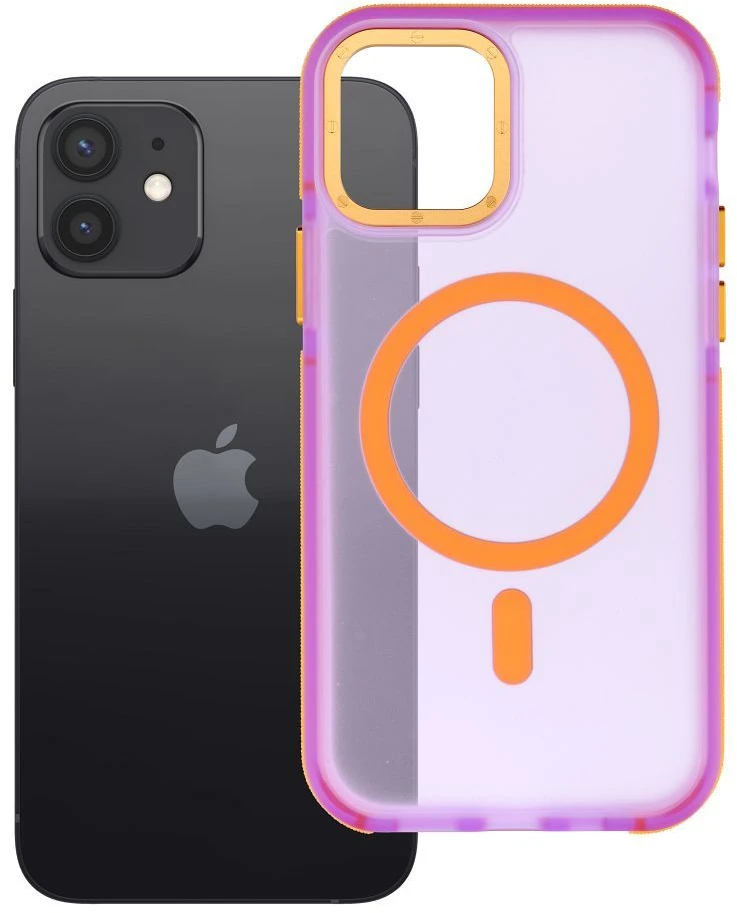 Dėklas iPhone 12 / 12 Pro Forcell F-Protect Vivid Premium, suderinamas su MagSafe, violetinės spalvos