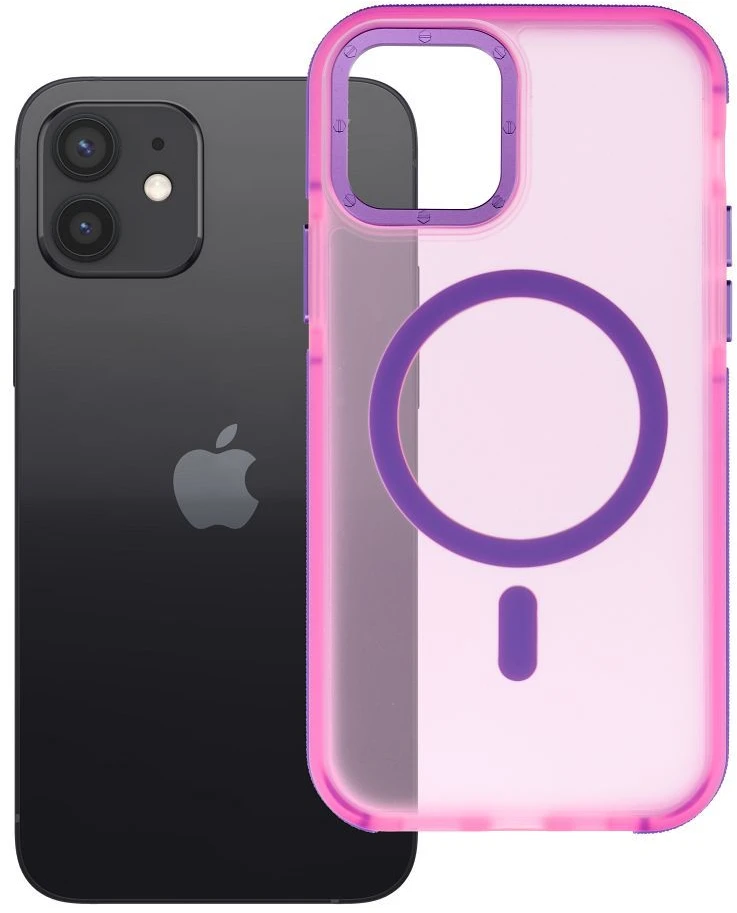 iPhone 12 / 12 Pro dėklas Forcell F-Protect Vivid Premium, suderinamas su MagSafe, rožinis