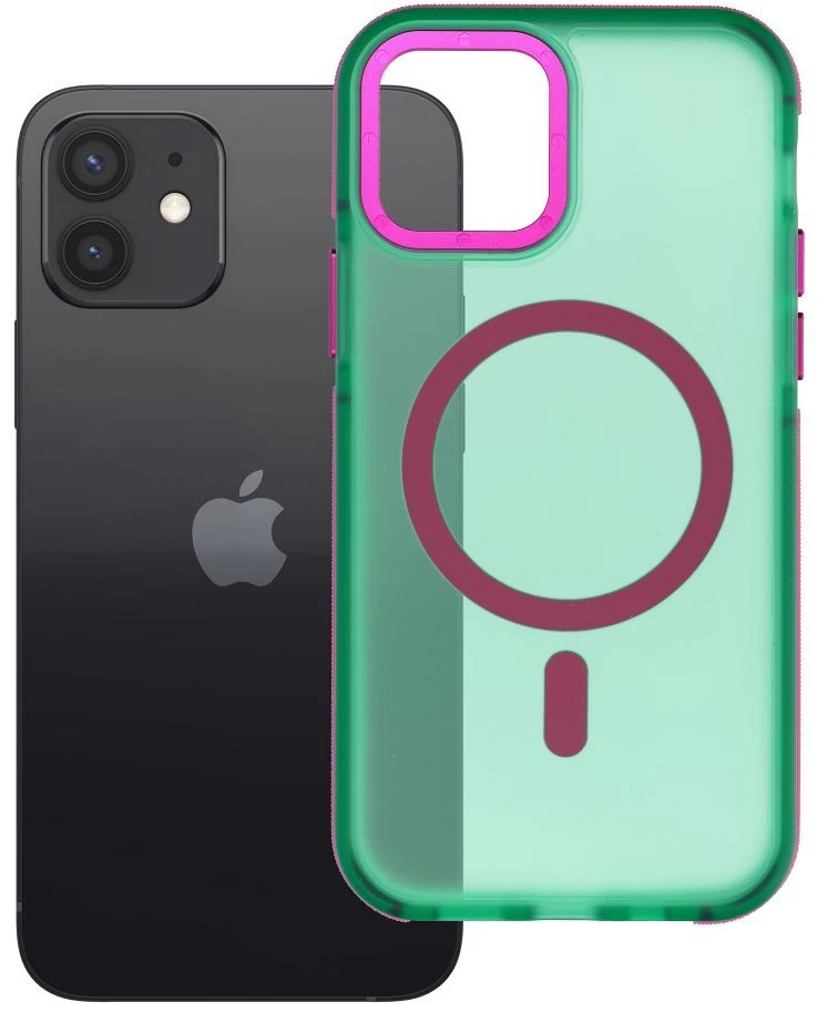 Dėklas iPhone 12 / 12 Pro Forcell F-Protect Vivid Premium, suderinamas su MagSafe, žalias