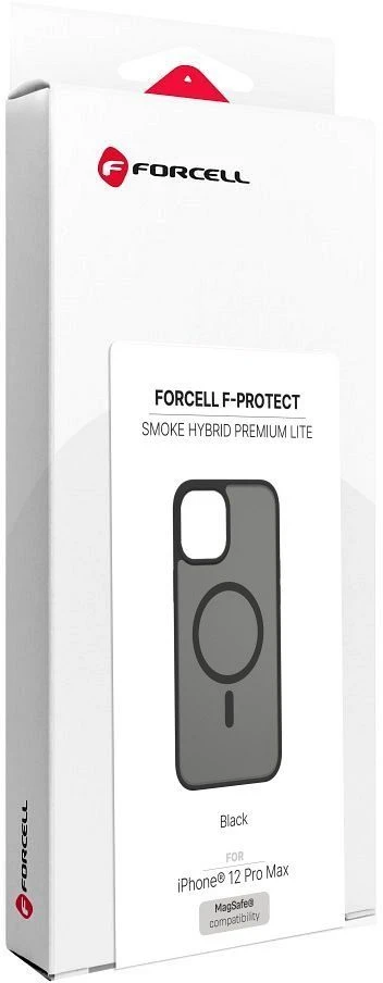 Dėklas iPhone 12 Pro Max Forcell F-Protect Smoke Hybrid Premium Lite, suderinamas su MagSafe, juodas