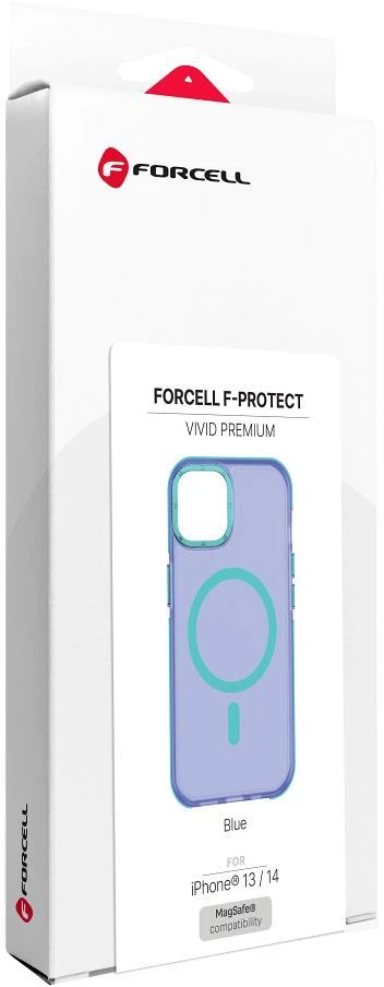 Dėklas iPhone 13 / 14 Forcell F-Protect Vivid Premium, suderinamas su MagSafe, mėlynas