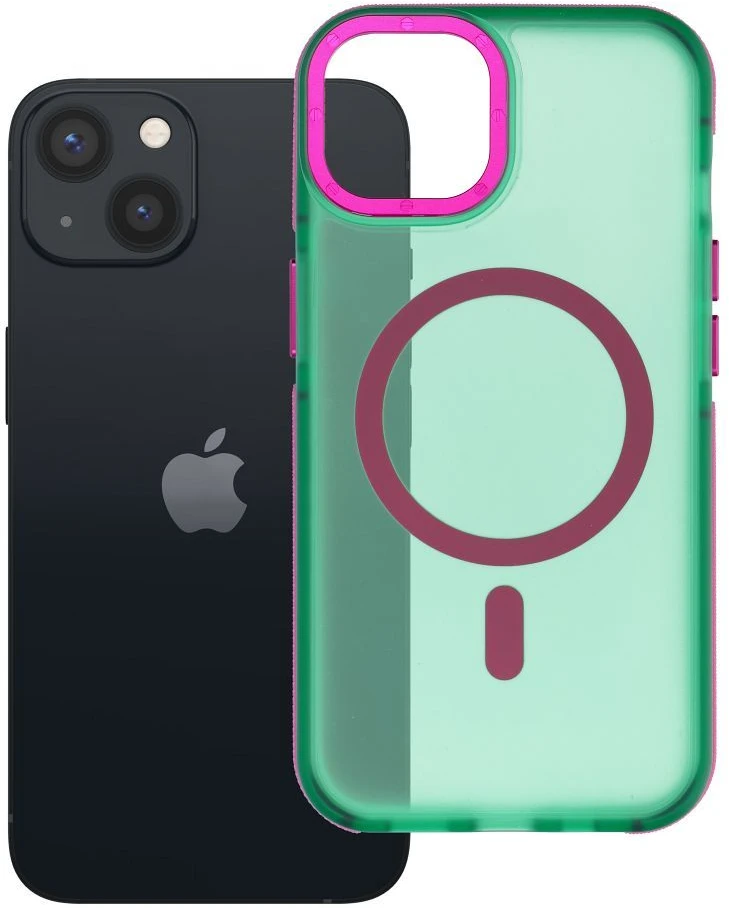 Dėklas iPhone 13 / 14 Forcell F-Protect Vivid Premium, suderinamas su MagSafe, žalias