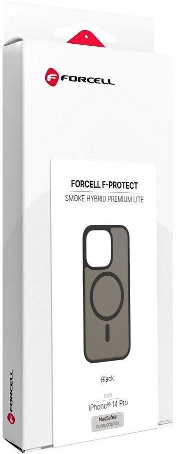 Dėklas iPhone 14 Pro Forcell F-Protect Smoke Hybrid Premium Lite, suderinamas su MagSafe, juodas