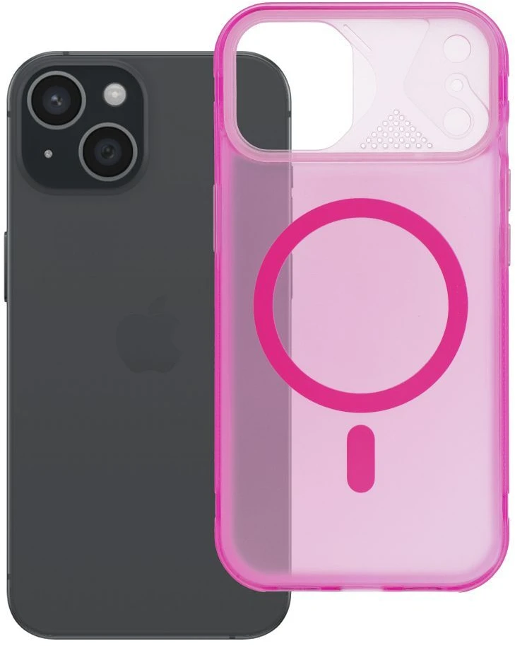 Hello Case Originalus „iPhone 15 Aurora“ dėklas, suderinamas su „MagSafe“, rožinis