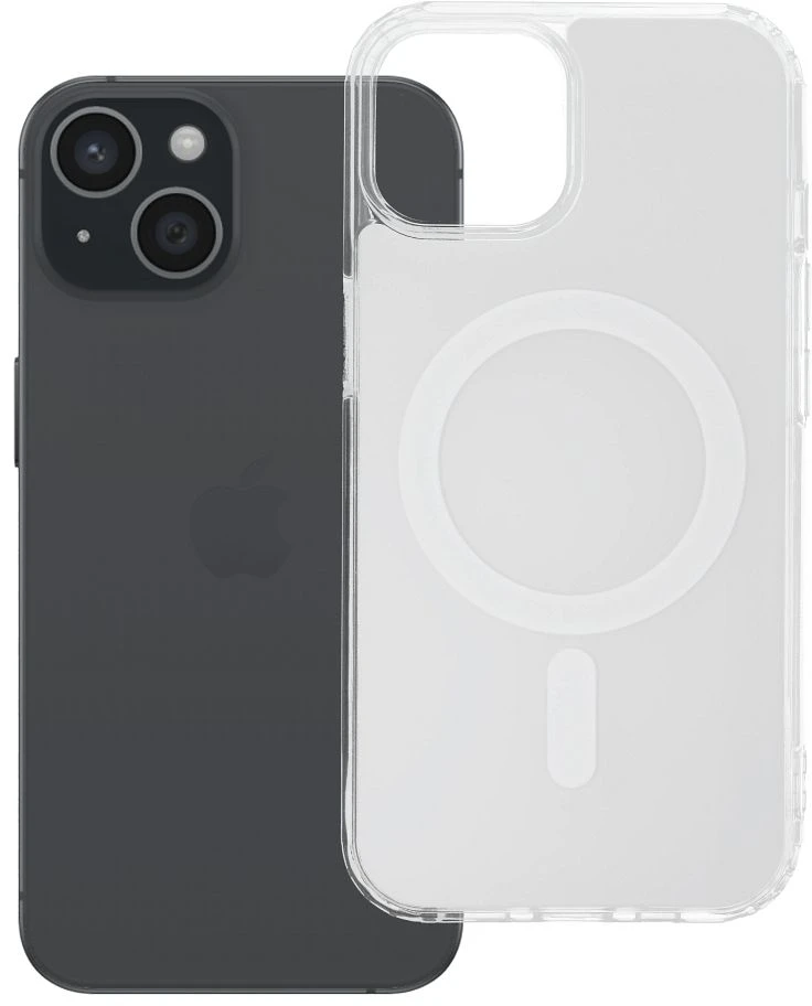 Oem Originalus „iPhone 15“ dėklas, skaidrus „Fusion Mag Cover“, suderinamas su „MagSafe“ baltais