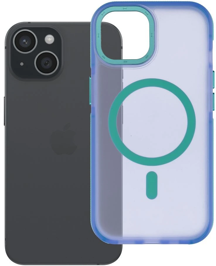 iPhone 15 dėklas Forcell F-Protect Vivid Premium, suderinamas su MagSafe, mėlynas