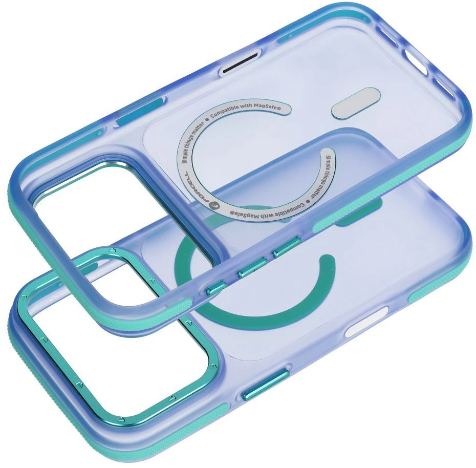 iPhone 15 dėklas Forcell F-Protect Vivid Premium, suderinamas su MagSafe, mėlynas