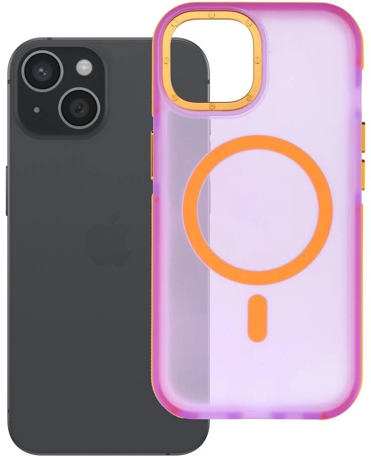 iPhone 15 dėklas Forcell F-Protect Vivid Premium suderinamas su MagSafe violetinė