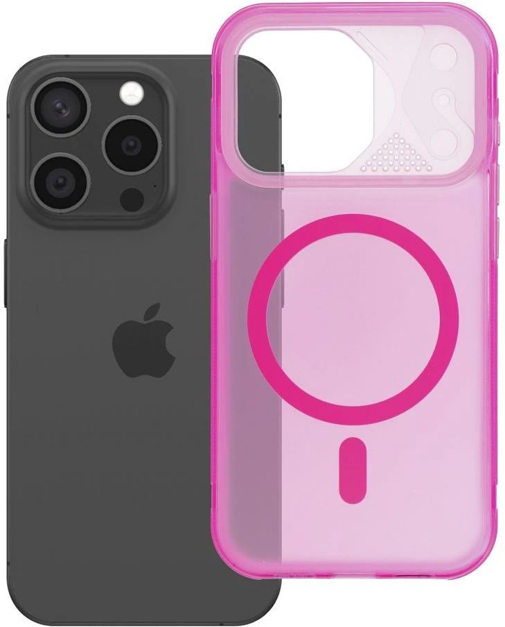 Hello Case Originalus „iPhone 15 PRO“ dėklas „Aurora“, suderinamas su „MagSafe“, rožinis