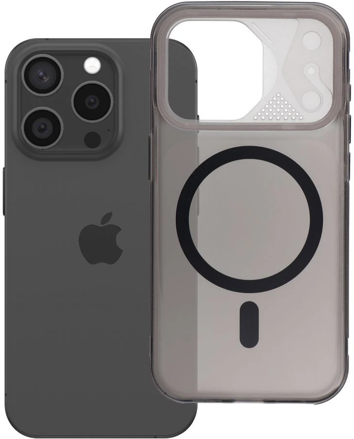 Oem Originalus „iPhone 15 PRO Aurora“ dėklas, suderinamas su „MagSafe“ ir juodas