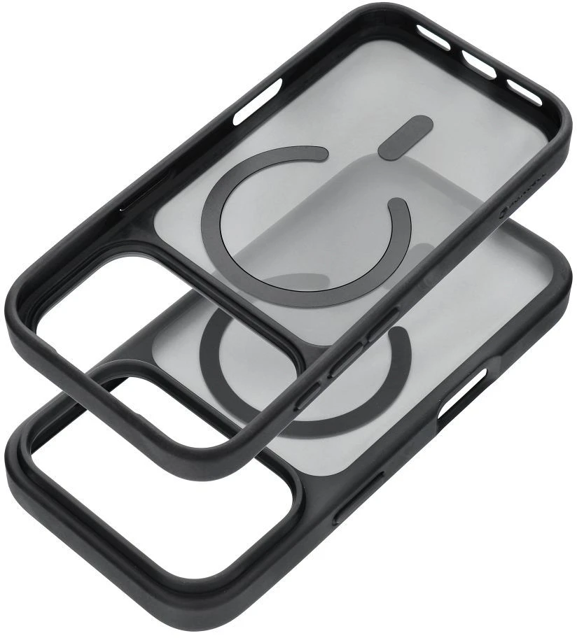 Case for iPhone `15 Pro Max Forcell F-Protect Smoke Hybrid Premium Lite compatible with MagSafe juodas