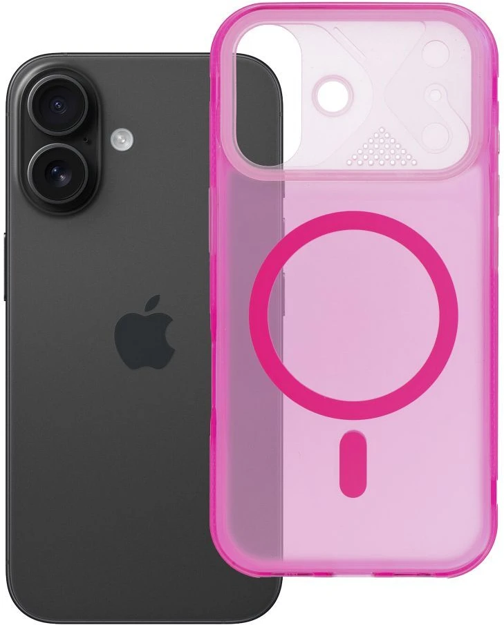 Hello Case Originalus „iPhone 16 Aurora“ dėklas, suderinamas su „MagSafe“, rožinis