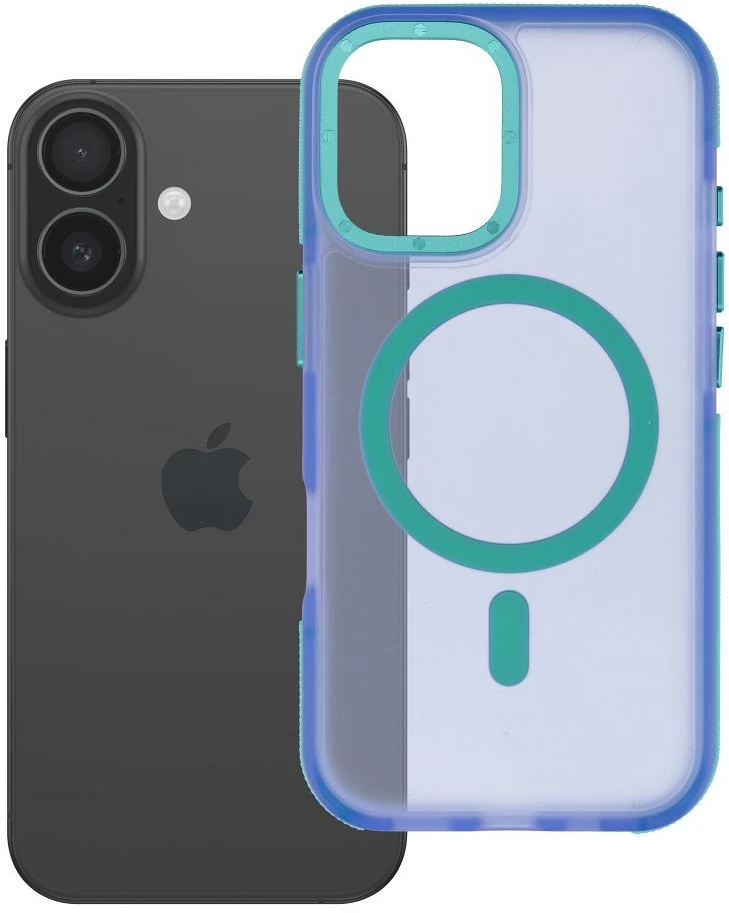 iPhone 16 dėklas Forcell F-Protect Vivid Premium, suderinamas su MagSafe, mėlynas