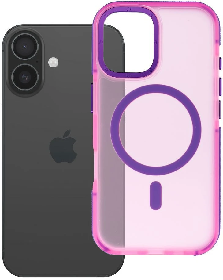 Dėklas iPhone 16 Forcell F-Protect Vivid Premium, suderinamas su MagSafe, rožinis