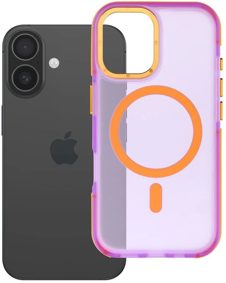 Dėklas iPhone 16 telefonui Forcell F-Protect Vivid Premium, suderinamas su MagSafe, violetinė