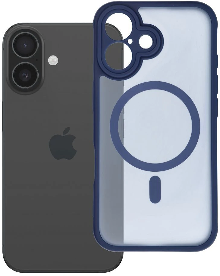 Dėklas Oem Case for iPhone 16 Full Matte Mag Cover compatible with MagSafe mėlynas