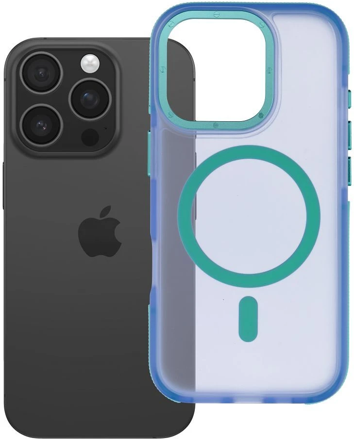Dėklas iPhone 16 Pro telefonui Forcell F-Protect Vivid Premium, suderinamas su MagSafe, mėlynas