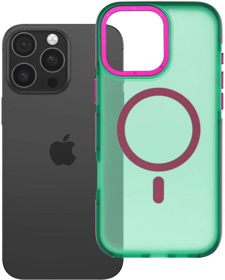 Dėklas Case for iPhone `16 Pro Max Forcell F-Protect Vivid Premium compatible with MagSafe žalias