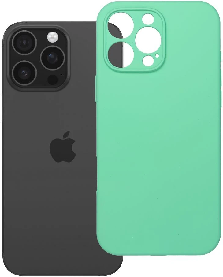 OEM silikoninis dėklas, skirtas iPhone 16 PRO MAX, 2 mm, (apsauga nuo kameros), suderinamas su „MagSafe“, mėtų spalvos