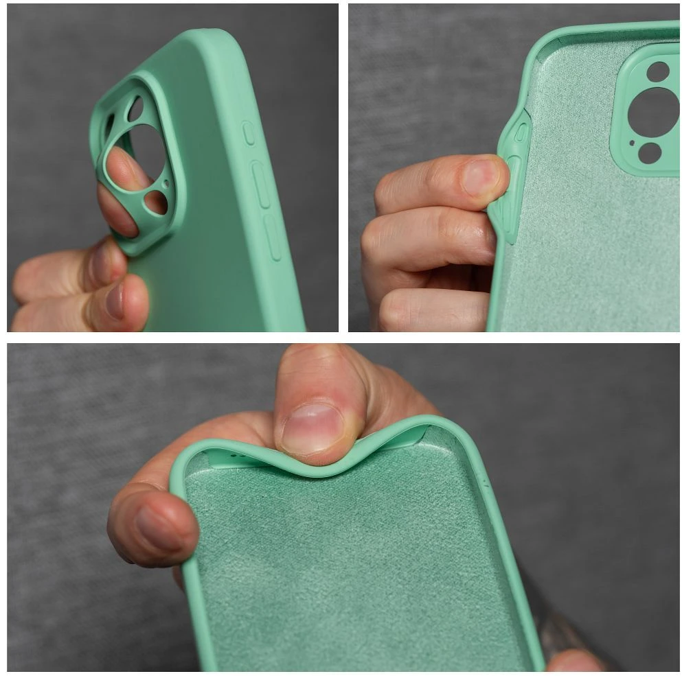 OEM silikoninis dėklas, skirtas iPhone 16 PRO MAX, 2 mm, (apsauga nuo kameros), suderinamas su „MagSafe“, mėtų spalvos