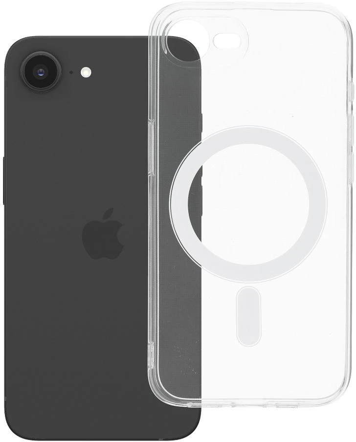 Oem Originalus dėklas, skirtas „iPhone 16e“ (SE4 2025) / 17e, skaidrus, 2 mm „Mag“ dangtelis, suderinamas su „MagSafe“ (fotoaparato apsauga), permatomas