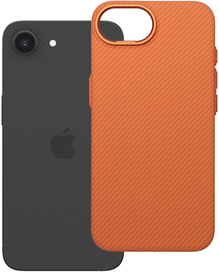 Oem Originalus „iPhone 16e“ (SE4 2025) / 17e „K-Look“ dėklas, suderinamas su „MagSafe“ ir oranžinis