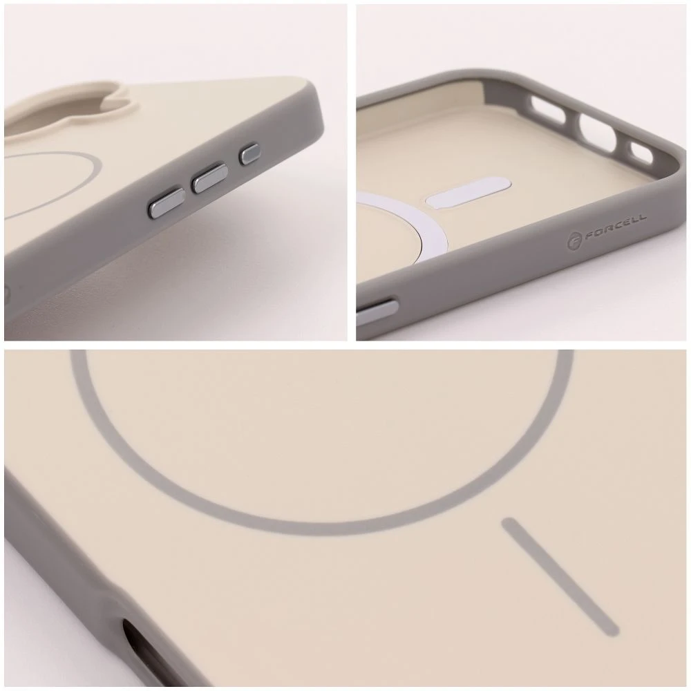 Dėklas iPhone 17 Forcell F-Protect Chromatic Premium, suderinamas su MagSafe, senovinis baltas