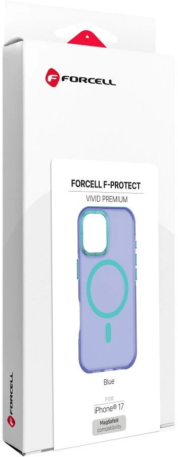 iPhone 17 dėklas Forcell F-Protect Vivid Premium, suderinamas su MagSafe, mėlynas