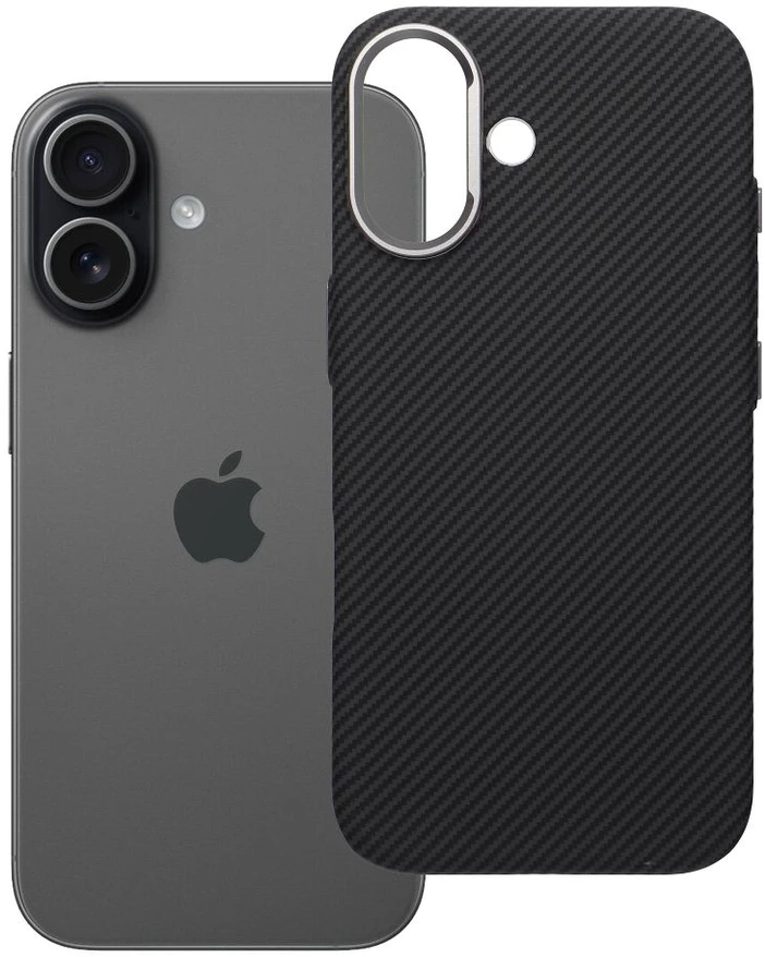 Oem Originalus „iPhone 17 K-Look“ dėklas, suderinamas su „MagSafe“ (juodas)