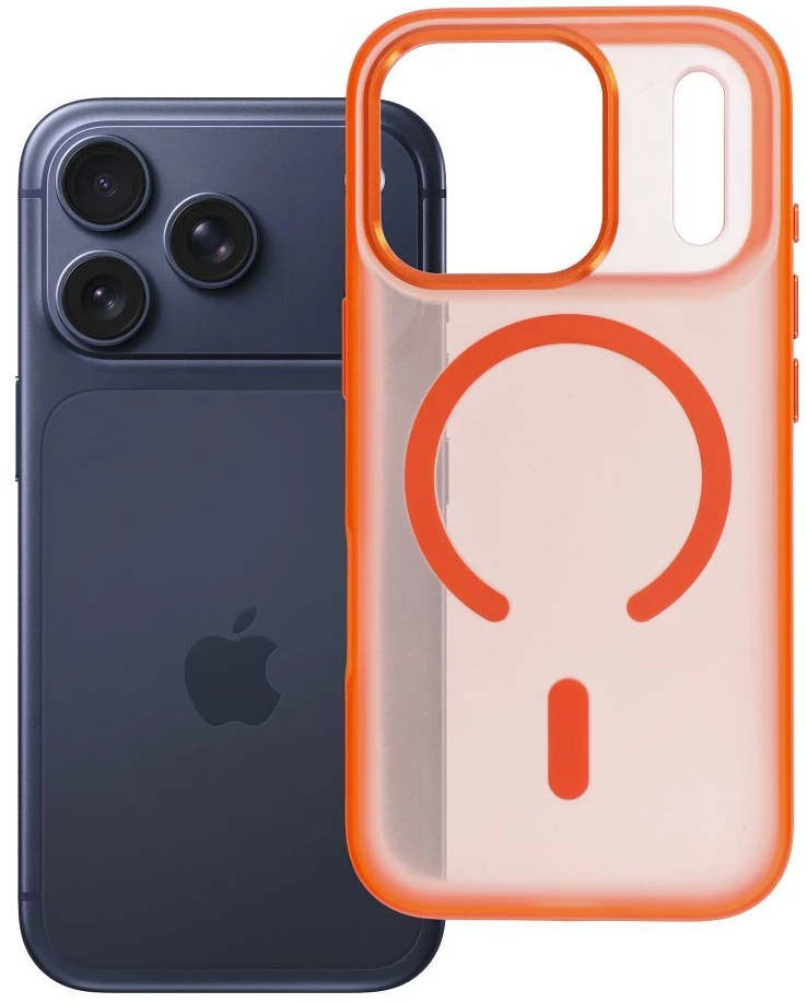 Dėklas Oem Case for iPhone 17 Pro / 18 Pro Flexline Mag Cover compatible with MagSafe oranžinis