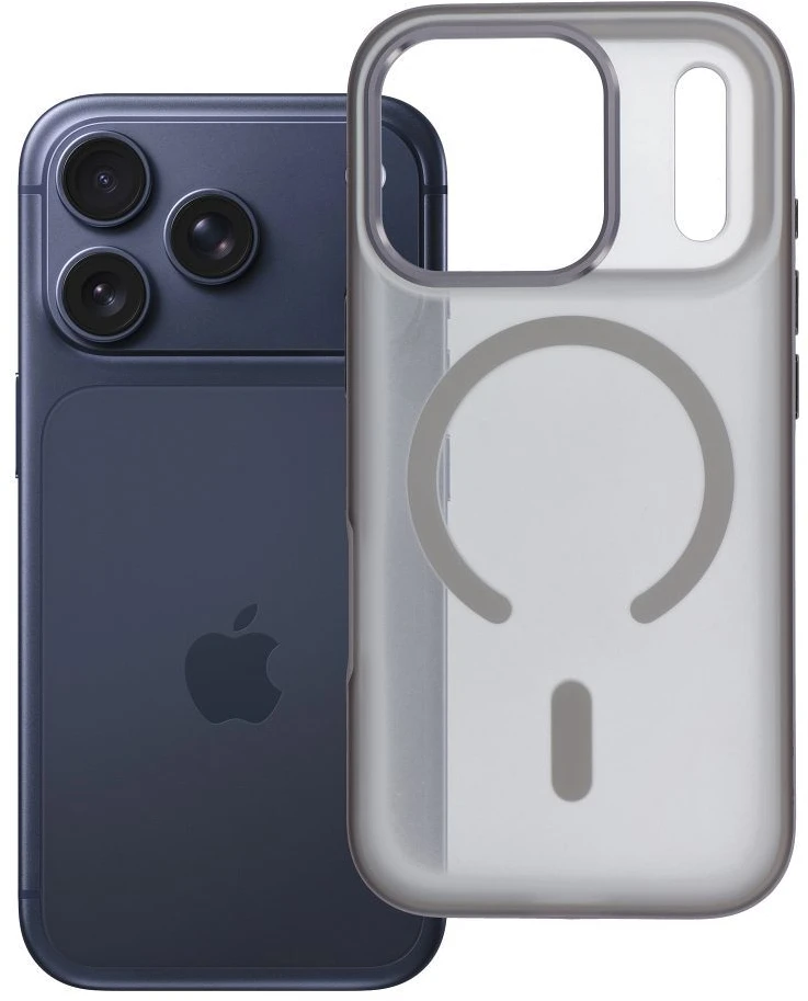 Dėklas Oem Case for iPhone 17 Pro / 18 Pro Flexline Mag Cover compatible with MagSafe pilka