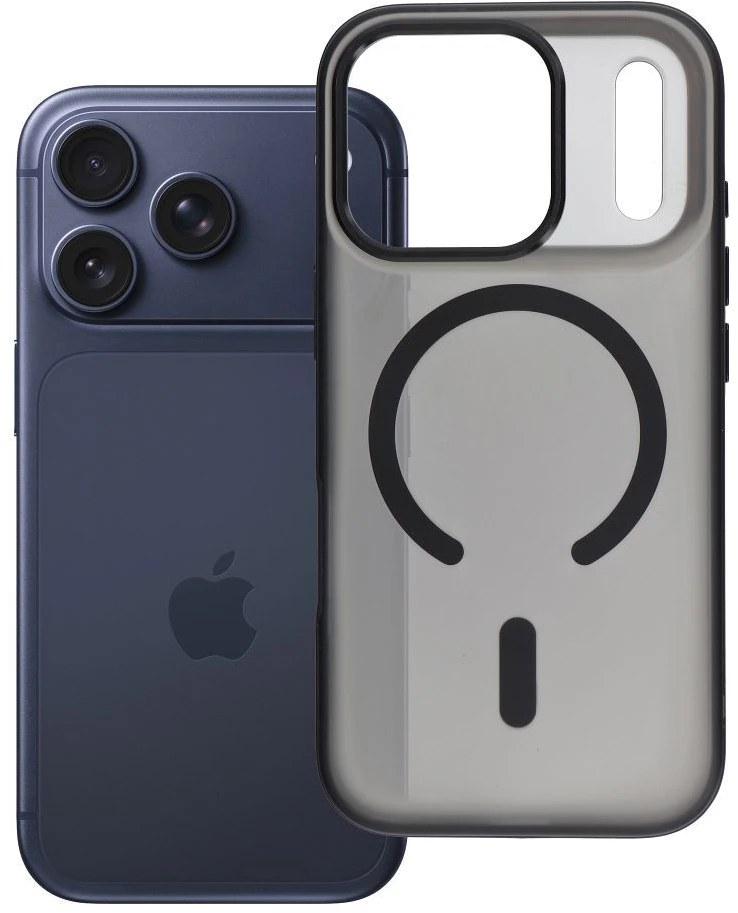 Dėklas Oem Case for iPhone 17 Pro / 18 Pro Flexline Mag Cover compatible with MagSafe juodas