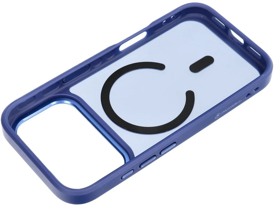 Dėklas, skirtas iPhone 18 Pro / 17 Pro Forcell F-Protect Smoke Hybrid Premium, suderinamas su MagSafe, tamsiai mėlynas