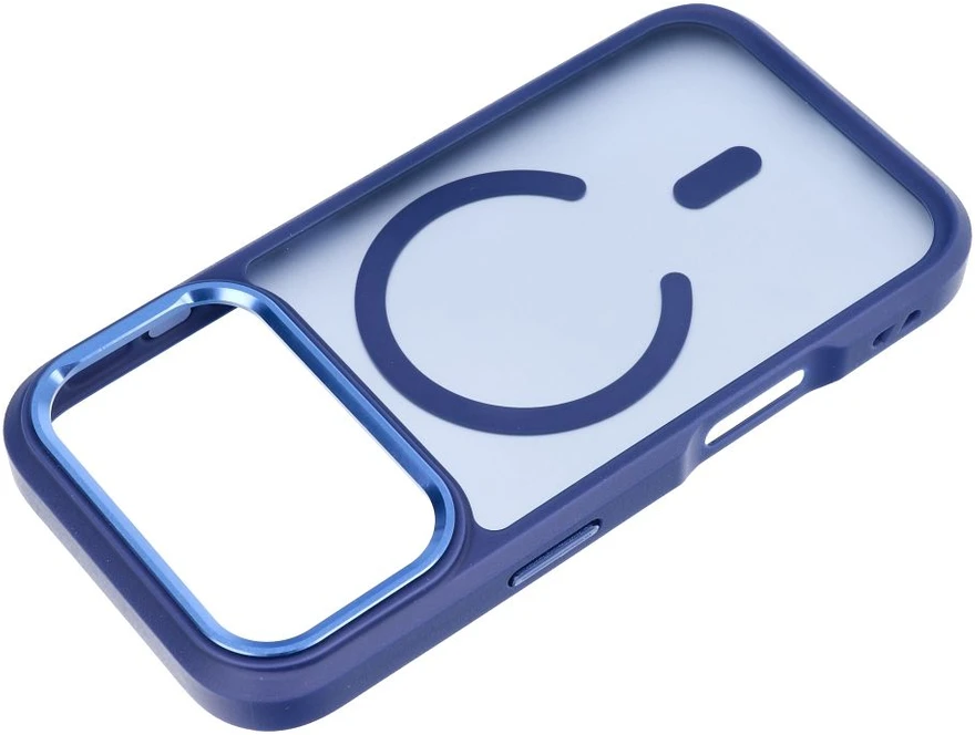 Dėklas, skirtas iPhone 18 Pro / 17 Pro Forcell F-Protect Smoke Hybrid Premium, suderinamas su MagSafe, tamsiai mėlynas