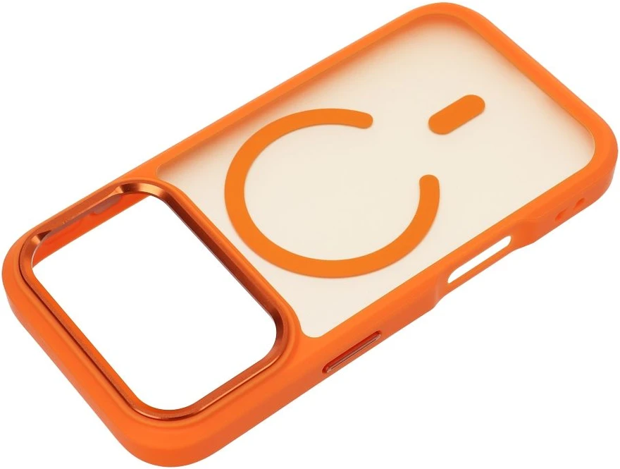 Dėklas Case for iPhone 18 Pro / 17 Pro Forcell F-Protect Smoke Hybrid Premium, suderinamas su MagSafe, oranžinė