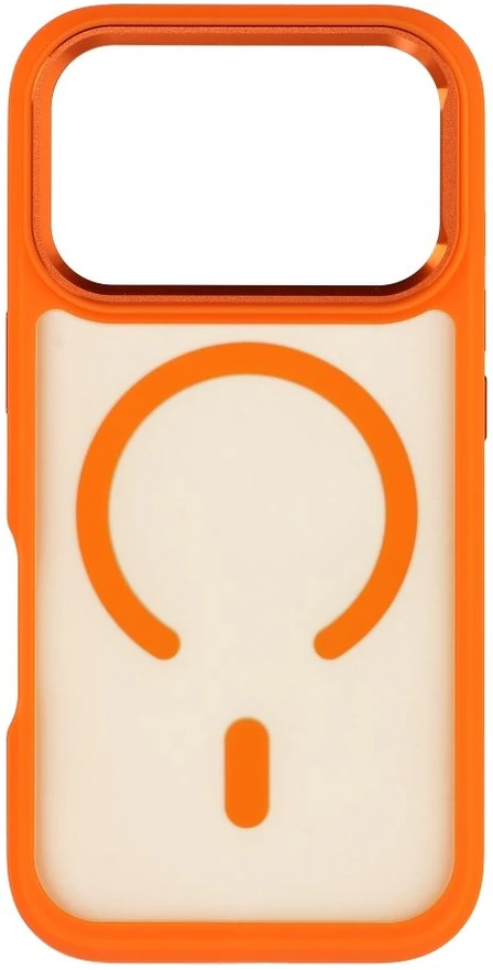 Dėklas Case for iPhone 18 Pro / 17 Pro Forcell F-Protect Smoke Hybrid Premium, suderinamas su MagSafe, oranžinė