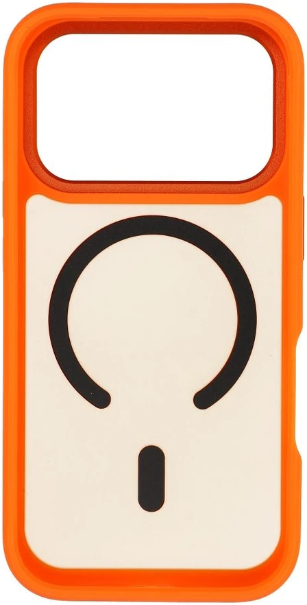 Dėklas Case for iPhone 18 Pro / 17 Pro Forcell F-Protect Smoke Hybrid Premium, suderinamas su MagSafe, oranžinė